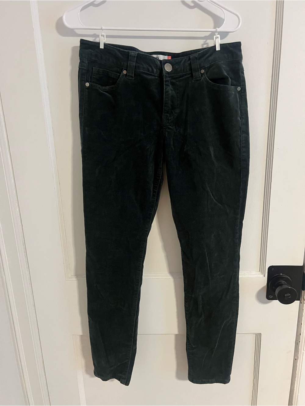 CAbi Forest Green Skinny Corduroys